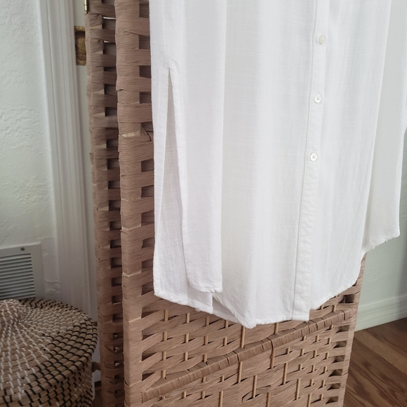 🌺 L*Space Barcelona White Button-Up Midi Dress Coverup Resortwear XS/S 🌺 - Picture 8 of 10